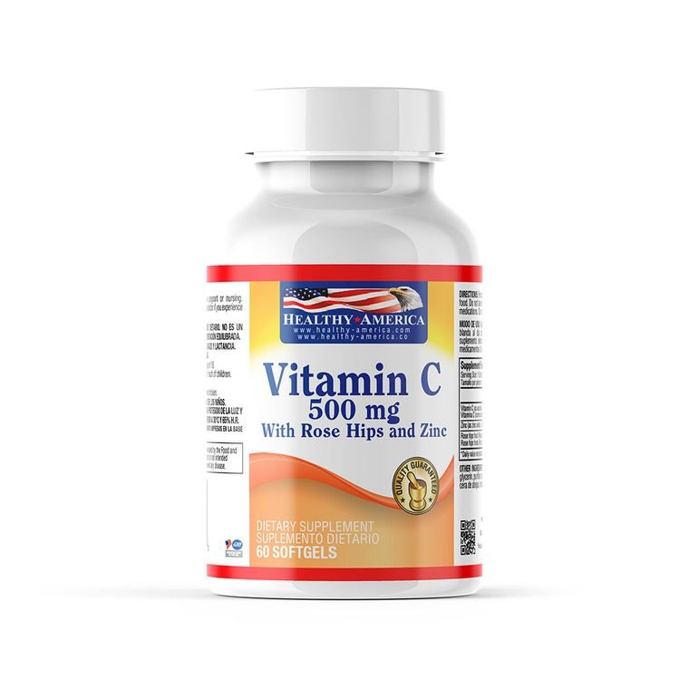 Vitamina C 500 mg + Rose Hips & Zinc — 60 cápsulas blandas 02 vitamina c 500 rose hips zinc 60caps