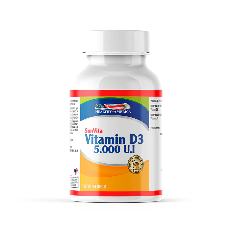 Vitamin D3 5.000 UI x 100 cápsulas blandas Vitamin D3 5.000 UI x 100 cápsulas blandas SunVita Healthy America