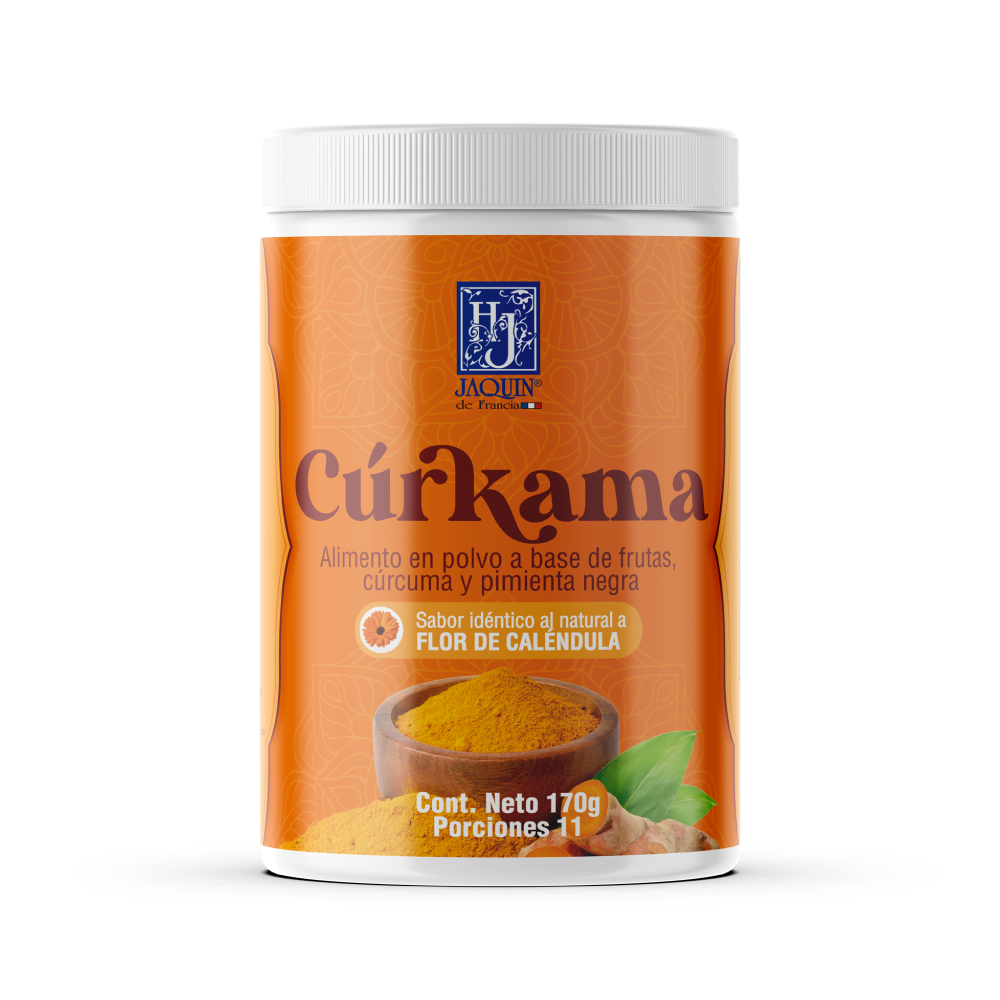 Cúrkama — Cúrcuma en polvo con papaína, bromelina y pimienta negra (170 g) curkama fondo blanco