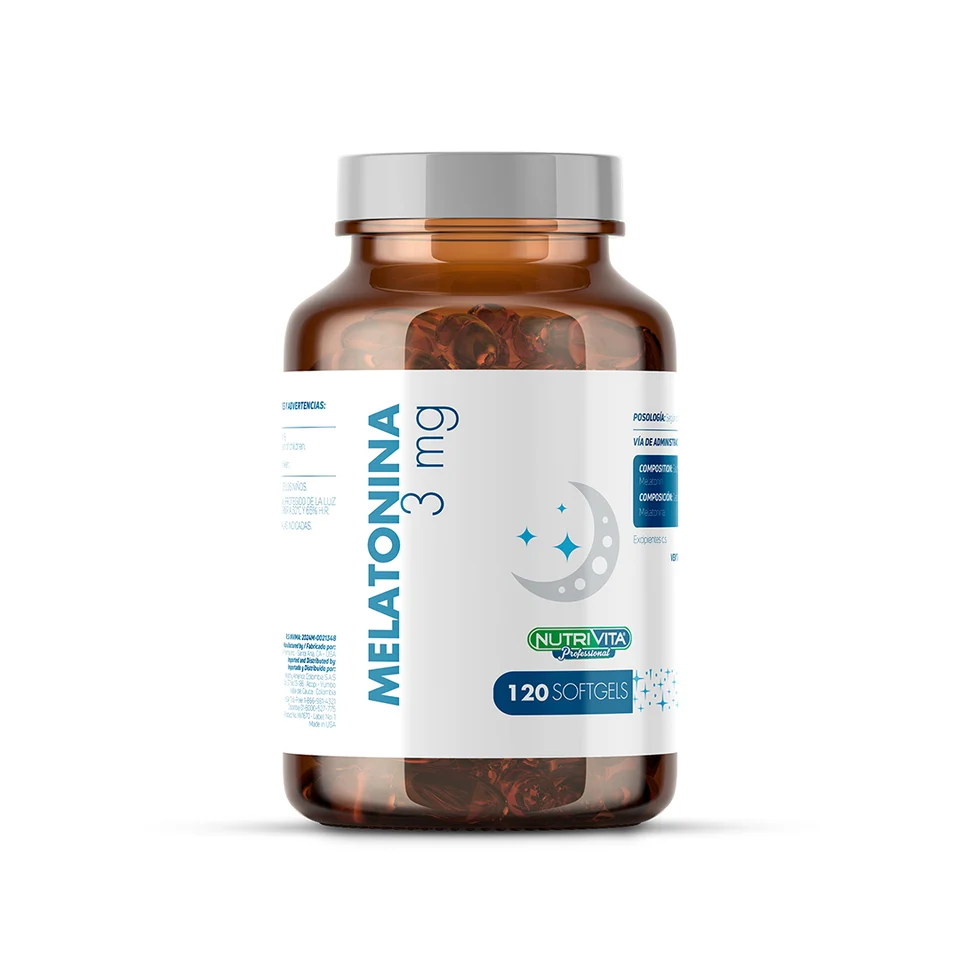Melatonina 3 mg x 120 cápsulas blandas Melatonina 3 mg x 120 cápsulas blandas Nutrivita Professional