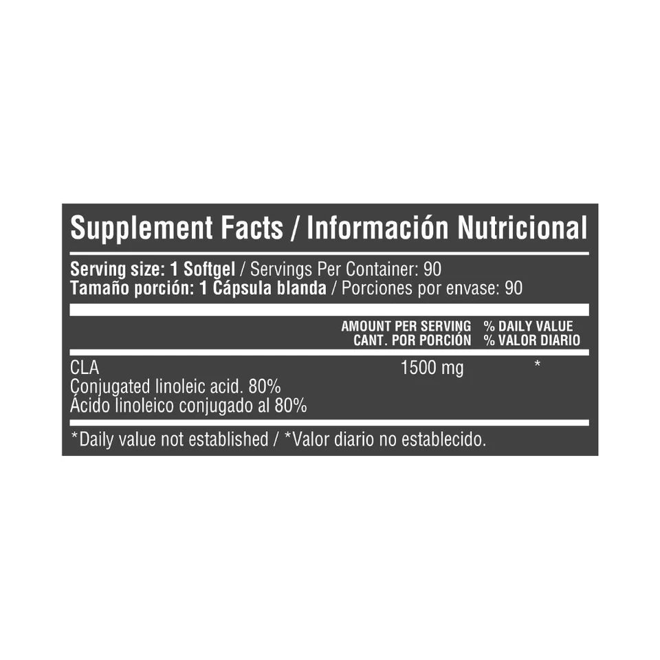 tabla 9948 2 cla 1500 mg 90 softgels capsulas blandas Tabla nutricional CLA 1500 mg x 90 cápsulas blandas